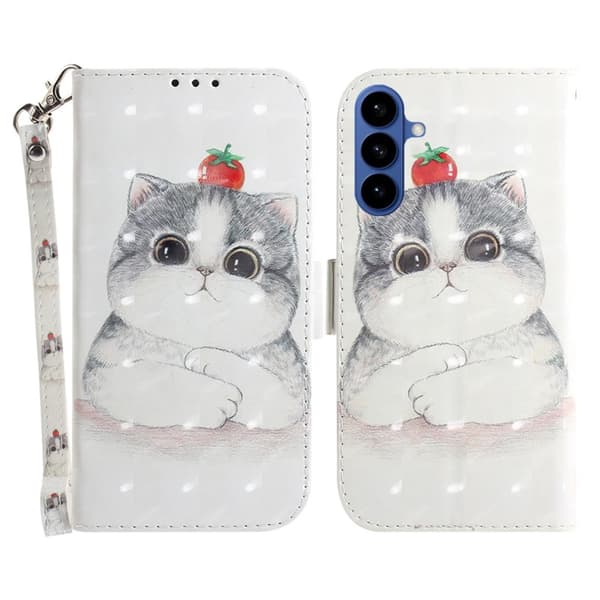 Plånboksfodral för Samsung Galaxy S26 Plus Mönstertryckt Konstläder - Söt katt