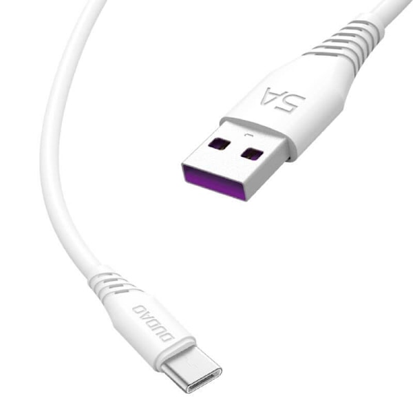 Dudao USB-A till USB-C Kabel 5A 2m - Vit Vit