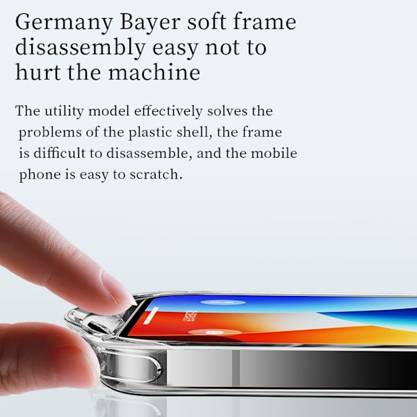 SULADA TPU Mobilskal + Härdat Glas för iPhone 15 Pro - Transparent Blå