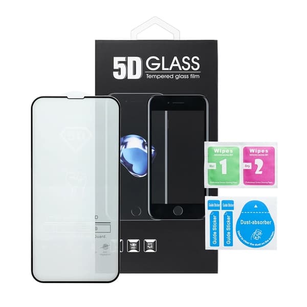 Härdat Glas Skärmskydd för iPhone 18 Pro 5D Full Glue - Matte Svart