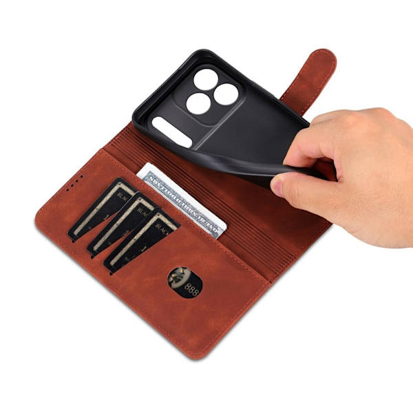 AZNS iPhone 17 Pro Plånboksfodral Konstläder - Brun