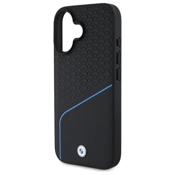 BMW telefontaske til iPhone 16 MagSafe Textured and Line - Sort Black