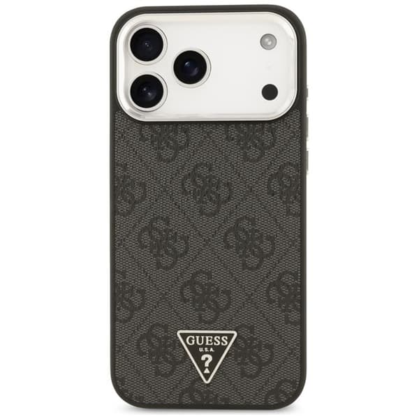 Guess Telefontaske til iPhone 17 Pro Max MagSafe 4G Trekantlogo - Sølv Silver