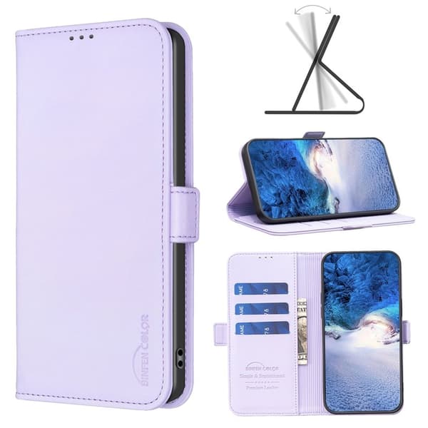 BINFEN Samsung Galaxy S26 Plus Plånboksfodral Konstläder Flip Folio - Lila