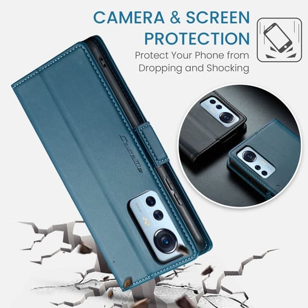 CASEME Plånboksfodral Konstläder för Xiaomi 12 5G - Blå