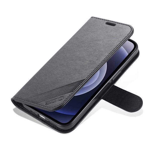 AZNS iPhone 14 Plånboksfodral Shockproof Konstläder - Svart