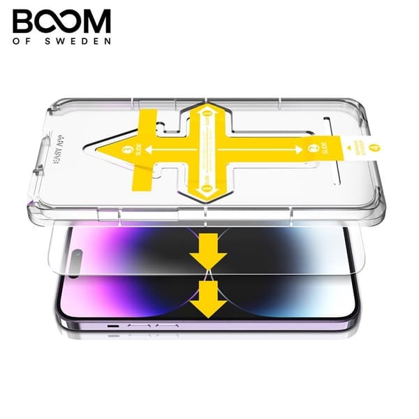 LIVSTIDSGARANTI - BOOM iPhone 13 Pro Max Hærdet Glas Skærmbeskyttelse Transparent