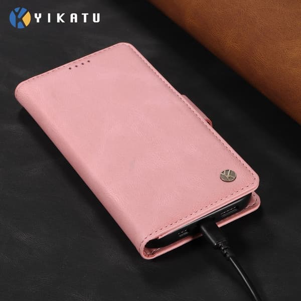 YIKATU Plånboksfodral för Samsung Galaxy S26 Plus Konstläder - Rosa