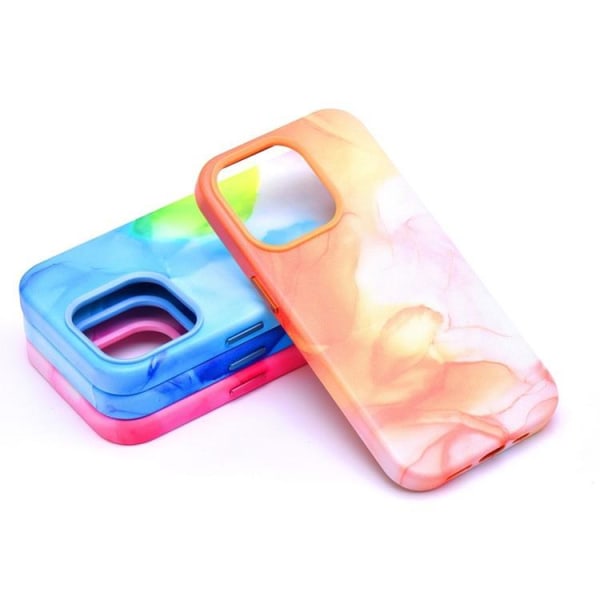 iPhone 12 Pro Magsafe Cover nahka - Oranssi Splash