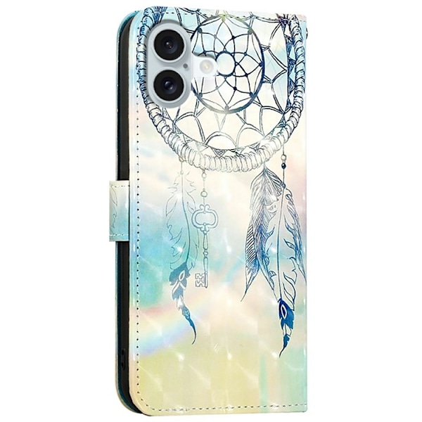 iPhone 16 Plus Plånboksfodral Printing Pattern Med Rem Flerfärgad
