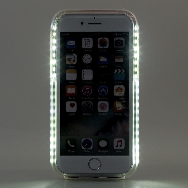 Selfie Illuminated LED -kuori iPhone 7/8/SE 2020 - Valkoinen White