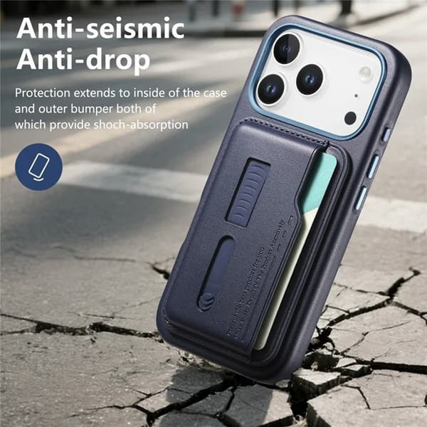 Mobilskal till iPhone 17 Pro Max Magsafe Detachable korthållare - Blå Blå