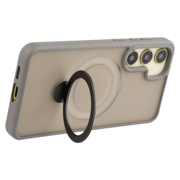 Mobilskal för Samsung Galaxy S26 Plus Magnetiskt Ring Kickstand TPU + PC - Grå