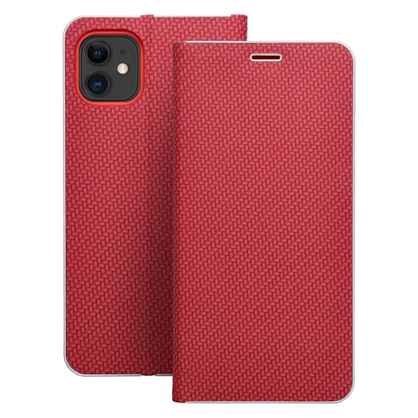 iPhone 17 Plånboksfodral Luna Carbon - Röd Röd