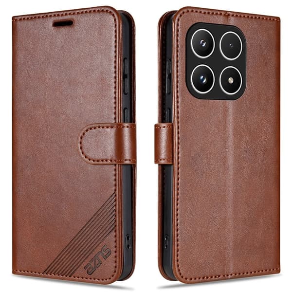 AZNS Xiaomi 17 Plånboksfodral Anti-Scratch Konstläder - Brun