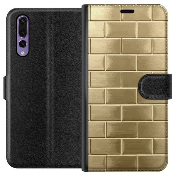 Plånboksfodral till Huawei P20 Pro med Gyllene Murstenar