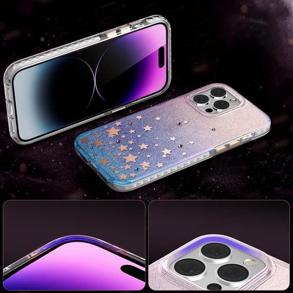 Kingxbar iPhone 14 Plus Skal Heart Star - Zodiac Rosa