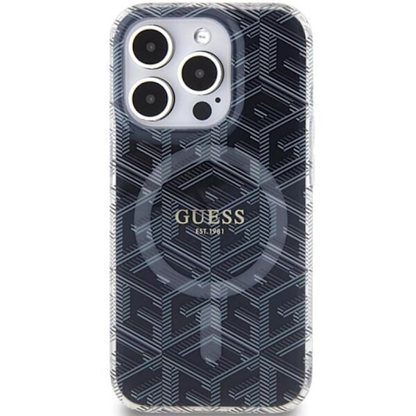Guess iPhone 15 Pro Max Mobilskal Magsafe IML GCube - Svart Svart
