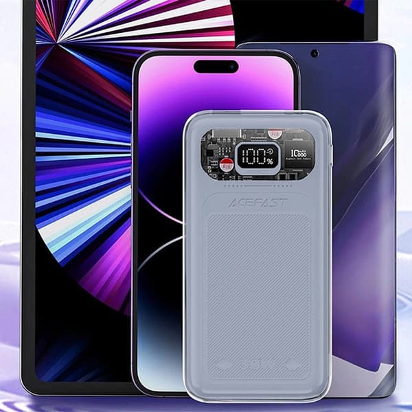 Acefast Powerbank 10000mAh 30W Sparkling Series M1 - Grå Grå