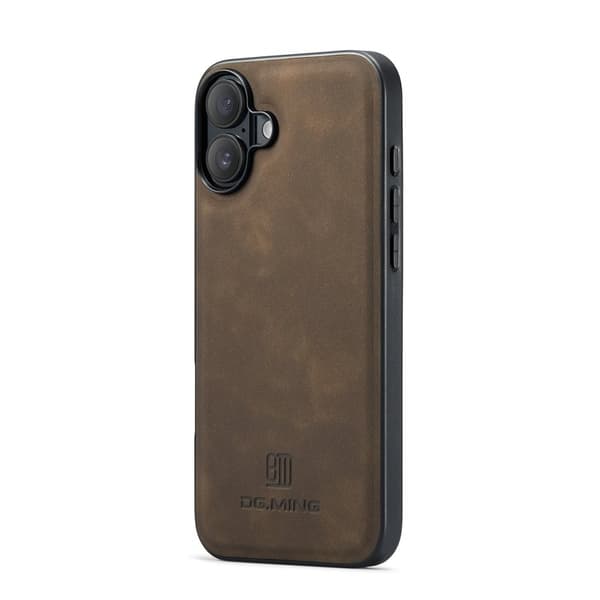 DG.MING Mobilskal till iPhone 17 PU Läder PC + TPU Hybrid - Brun