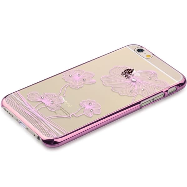 Comma BaksideSkal till Apple iPhone 6(S) Plus - Rosa Blommor Pink