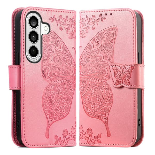 Plånboksfodral för Samsung Galaxy S26 Plus Konstläder med rem - Rosa