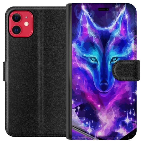 Plånboksfodral till Apple iPhone 11 med Neon Varg