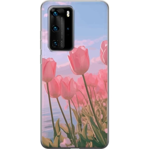 Mobilskal till Huawei P40 Pro med Rosa Tulpaner
