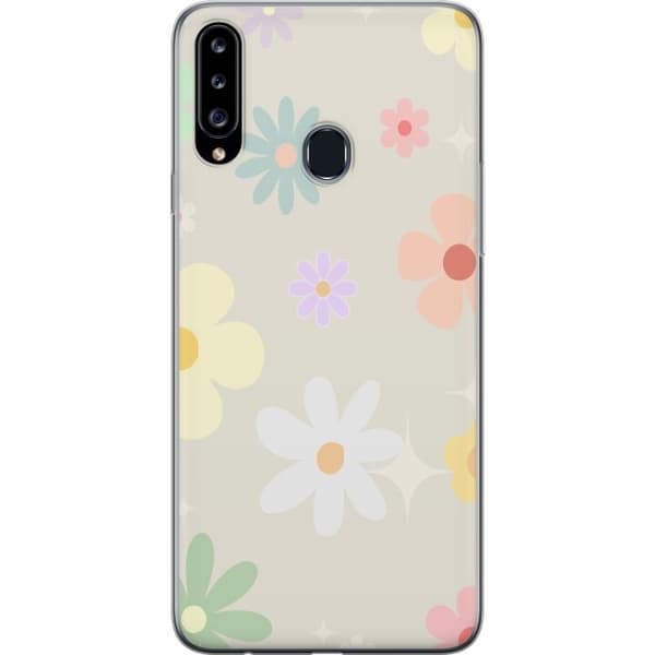 Mobilskal till Samsung Galaxy A20s med fejdande blommor