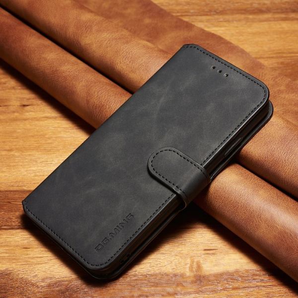 DG.MING iPhone XS Max Plånboksfodral Retro Konstläder Svart