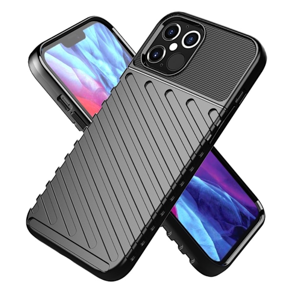 Thunder Twill Texture iPhone 12 Pro Max Cover - Sort Black