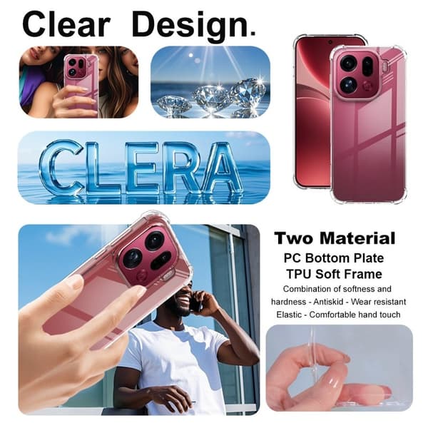 IMAK Mobilskal till Oppo Find X9 Pro 5G Plast Transparent - Pattern No.1