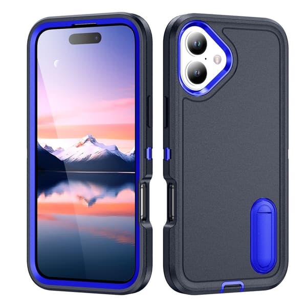 Mobilskal till iPhone 17 Kickstand Silikon - Mörkblå/Sapphire Blå