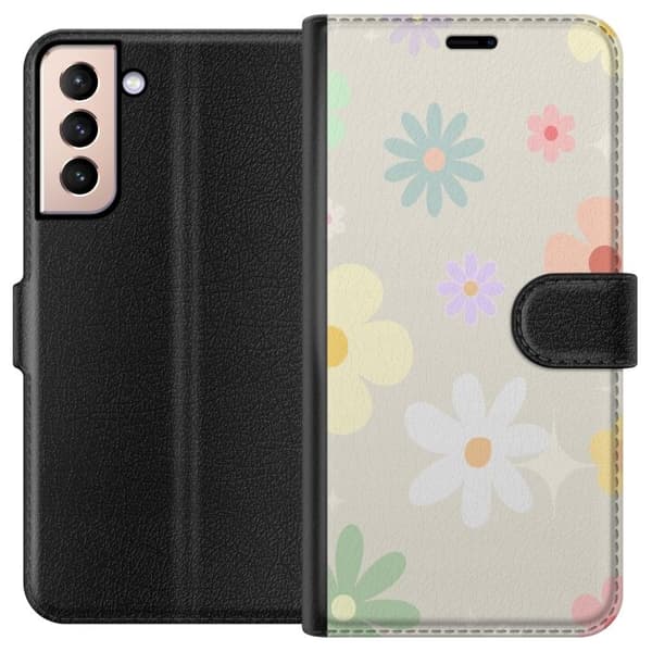 Pung Taske til Samsung Galaxy S21 med Fejende Blomster