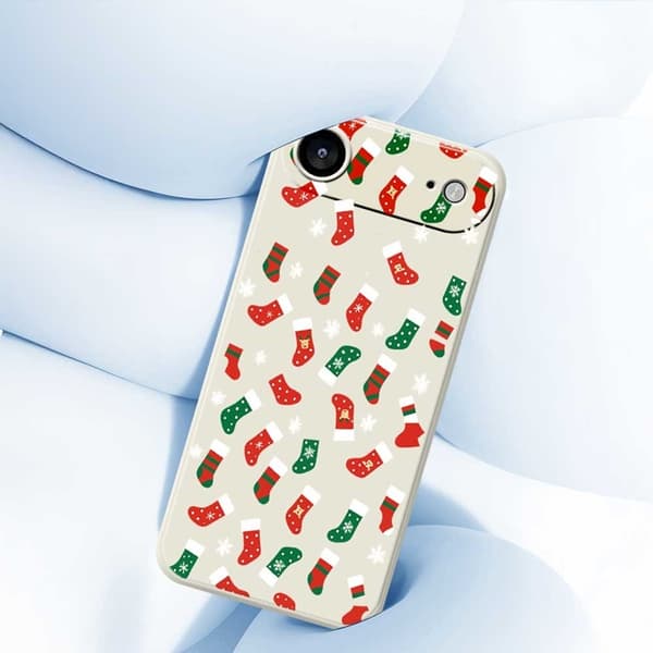 Mobilskal till iPhone Air Röd och Grön Socks Pattern TPU - Svart Svart