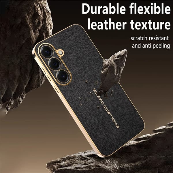 Mobilskal till Galaxy S26 Litchi Texture Anti Scratch Svart