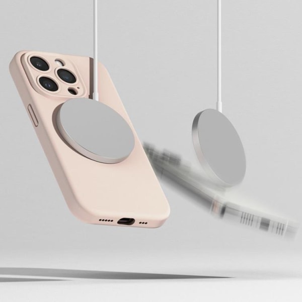 Ringke iPhone 15 Pro Mobiltaske Magsafe Silikone - Pink Sand