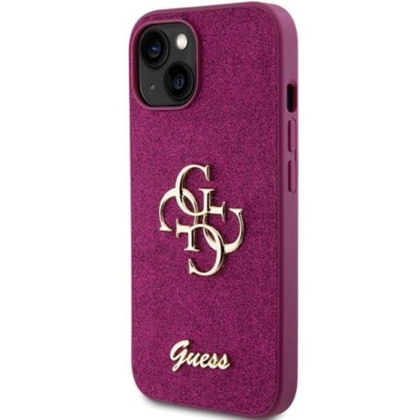 Guess iPhone 15 Mobilskal Glitter Script Big - Lila