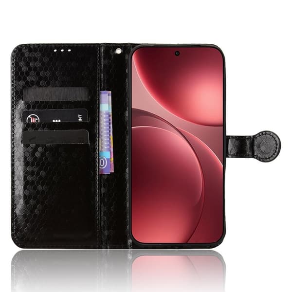 Oppo Find X9 Pro 5G Plånboksfodral Konstläder Dot Mönster - Svart