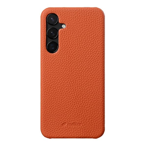 MELKCO Mobilskal till Samsung Galaxy S24 Plus Äkta Läder + PC - Orange