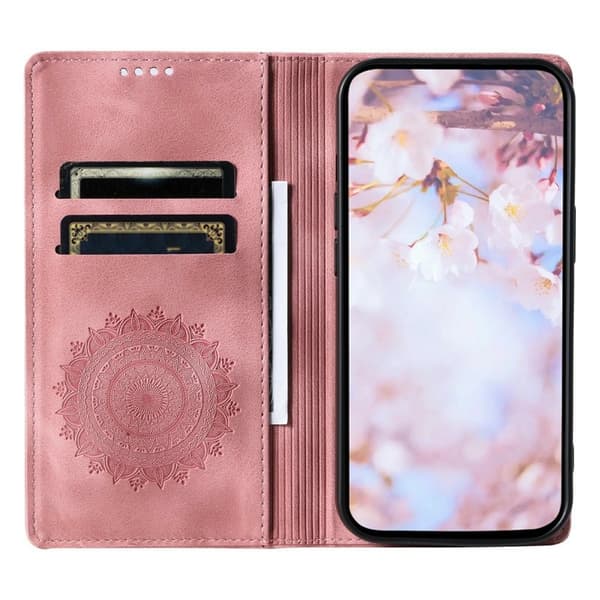 Samsung Galaxy S26 Plånboksfodral Magnetisk Stängning Konstläder Roséguld