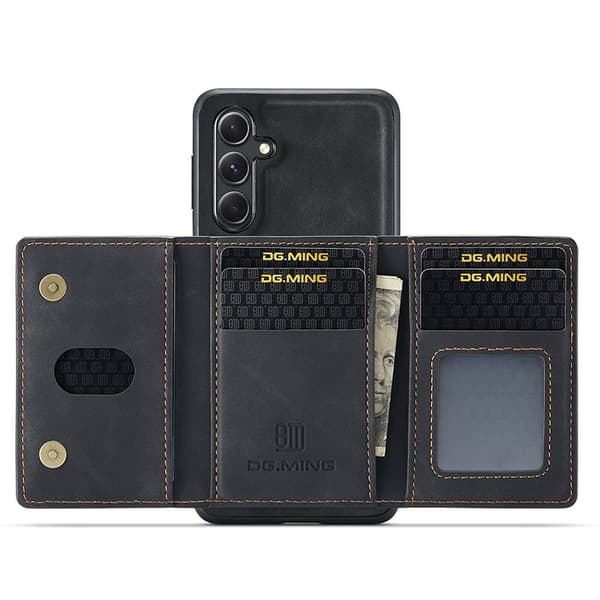 DG.MING Samsung Galaxy S23 FE Konstläder Plånboksfodral Svart