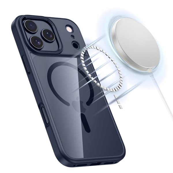 Tech-Protect Telefontaske til iPhone 17 Pro Magsafe - Mørkeblå/Klar Blå