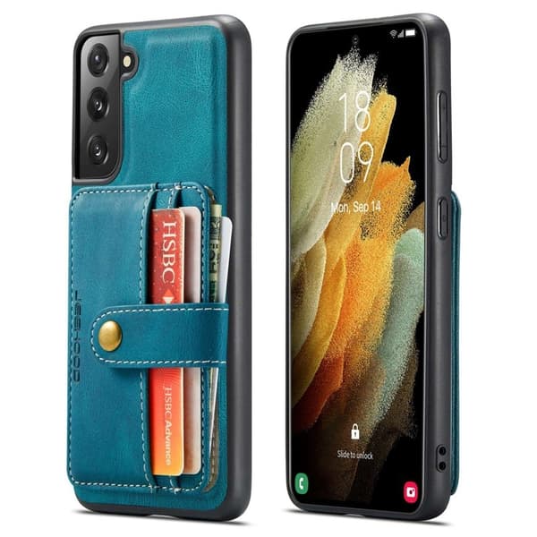 JEEHOOD Detachable Konstläder Plånboksfodral för Samsung Galaxy S20 Plus - Blå