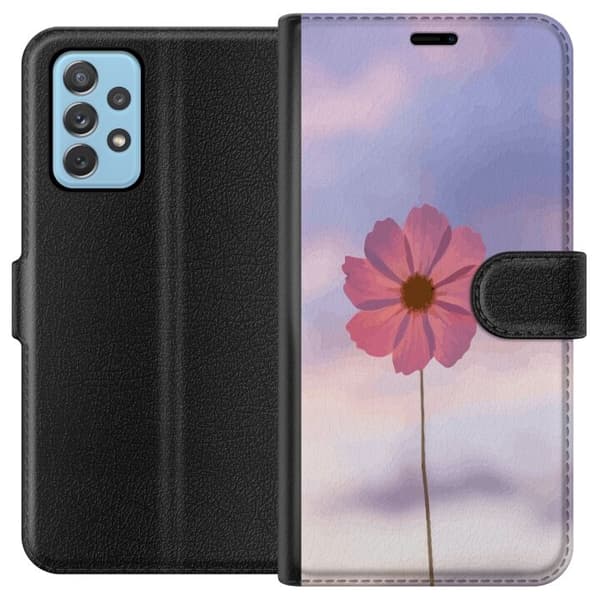 Plånboksfodral till Samsung Galaxy A52 5G med Rosa blomma