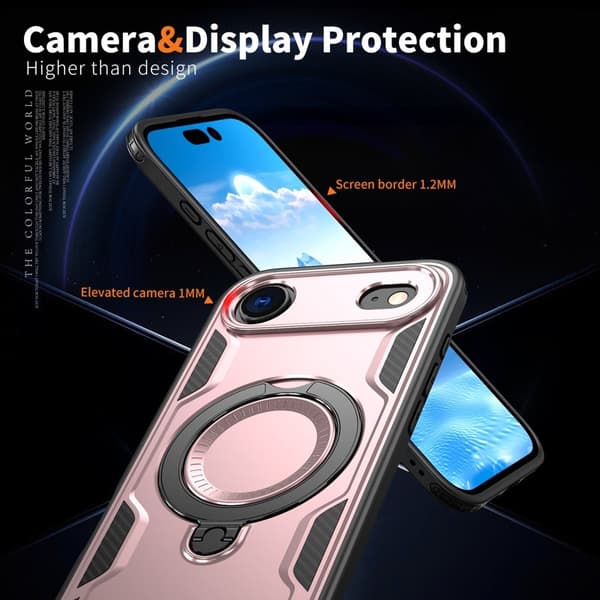 Mobilskal till iPhone Air PC TPU Militärt Skydd Kickstand - Roséguld