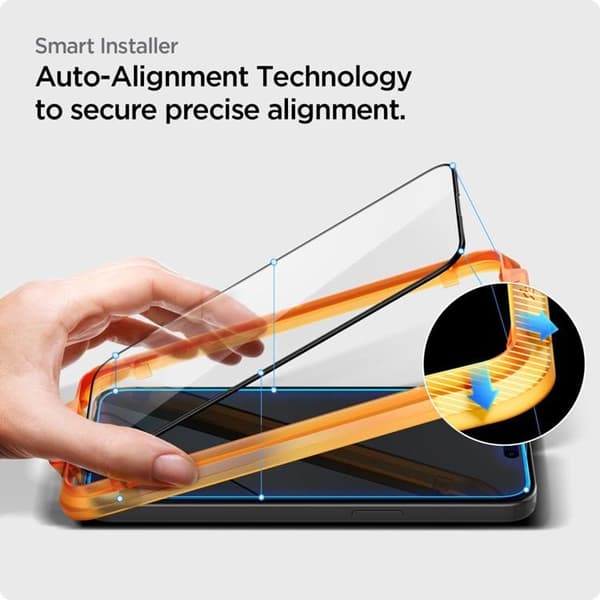 [2-Pack] Spigen iPhone 15 Hærdet Glas Skærmbeskytter - Sort Black