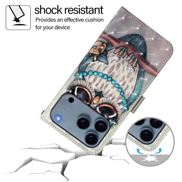 iPhone 17 Pro Max Plånboksfodral Printing Pattern Med Strap Flerfärgad