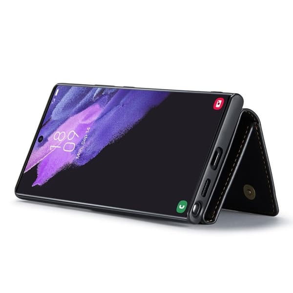 DG.MING M1 Konstläder Plånboksfodral för Samsung Galaxy S23 Ultra - Svart