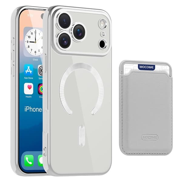 Mobilskal till iPhone 17 Pro Max MagSafe Korthållare TPU + PC - Grå Grå